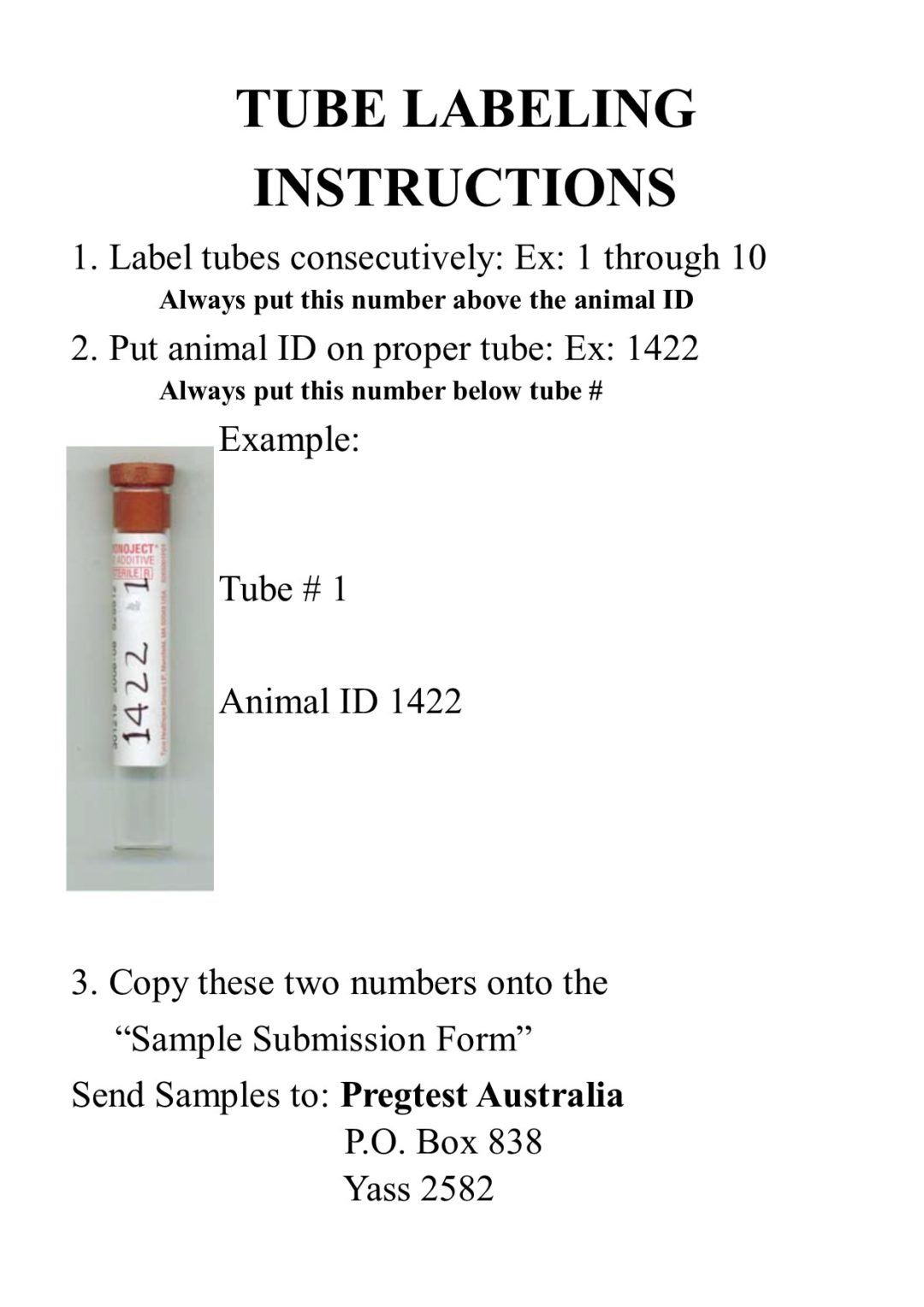 Tube Labelling Instructions Pregtest Australia